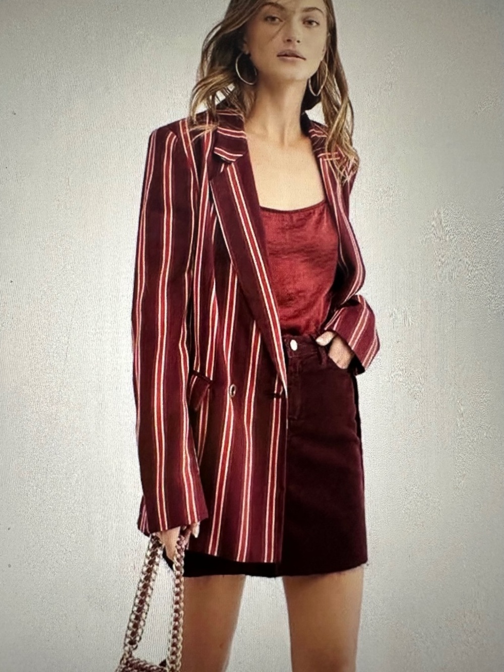 FREE PEOPLE STRIPED BLAZER